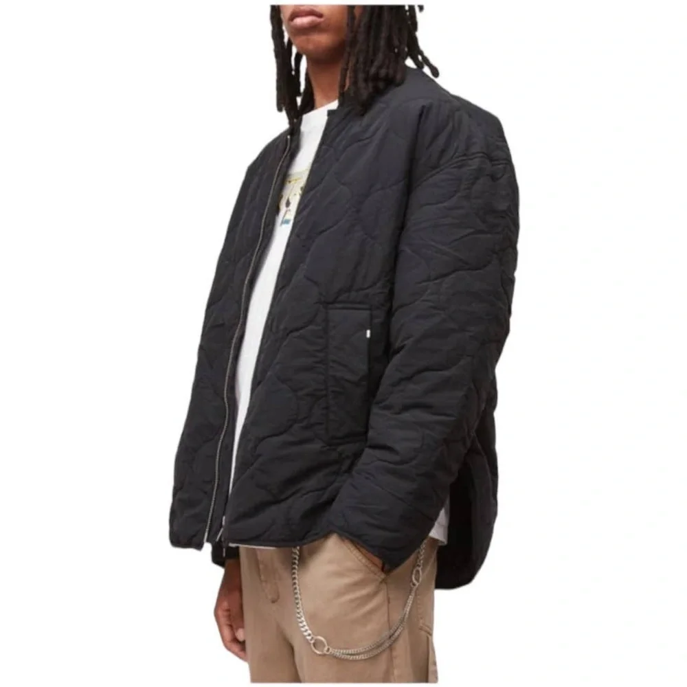 ALLSAINTS Jiro Quilted Bomber Jacket in Koto Black Size Small New - Picture 7 of 14